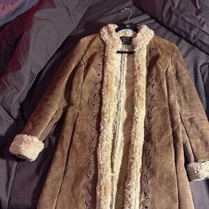 Vintage Womens' Guess Leather Jacket (Small)